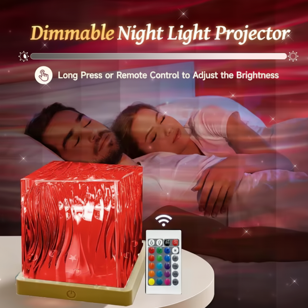 LED Night Light RGB Crystal Projector Lamp Bedroom Decor