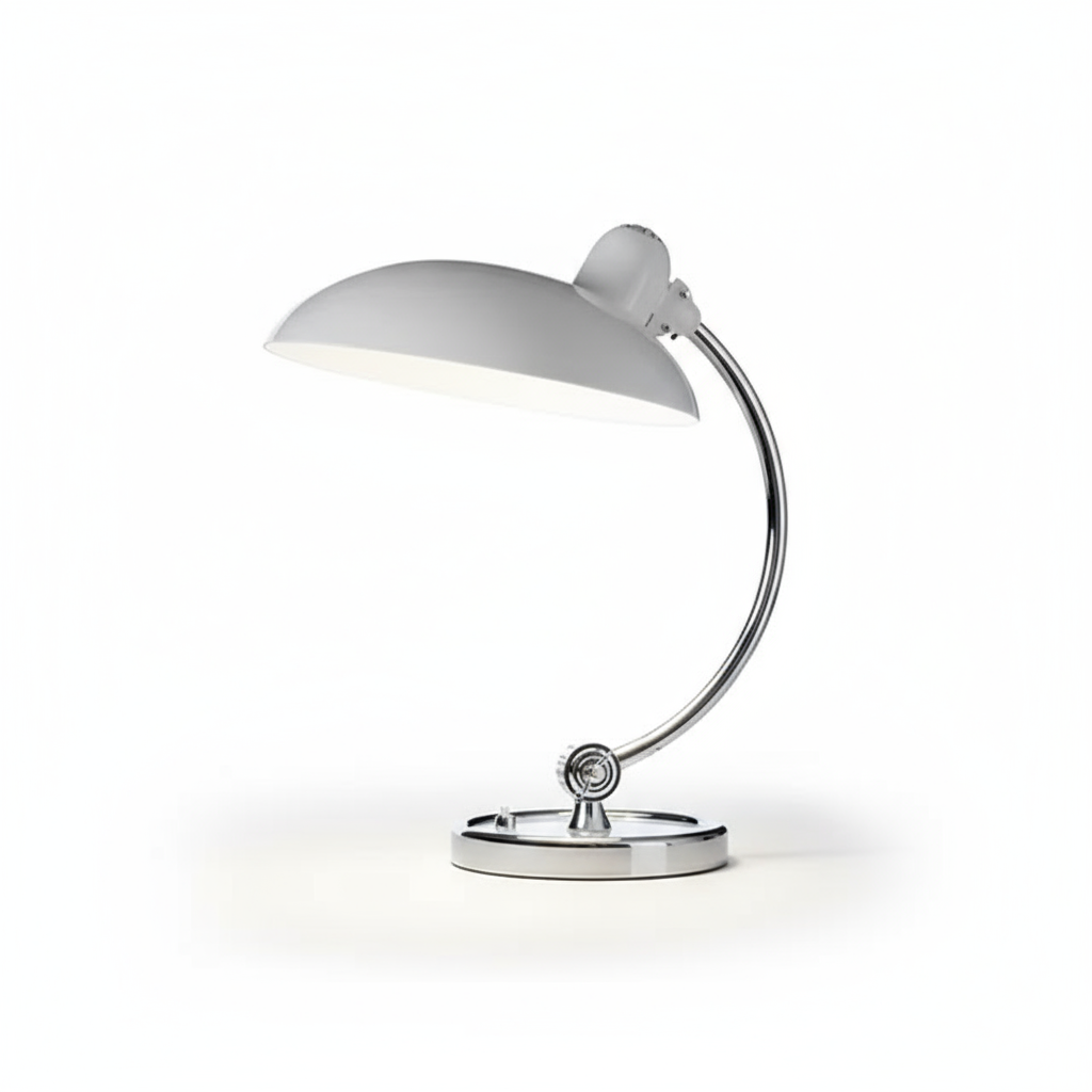 ScandiArc Table Lamp | Bauhaus-Inspired Curved Metal Design