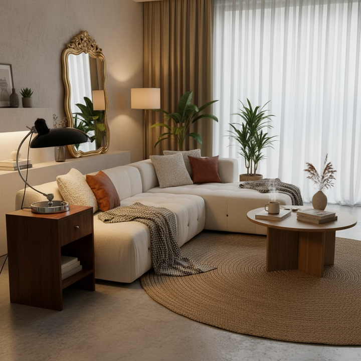 ScandiArc Table Lamp | Bauhaus-Inspired Curved Metal Design