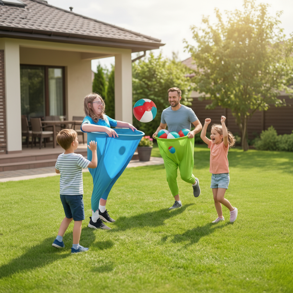 Kids Outdoor Game Ball Catching Pants Fun Family Activity Set