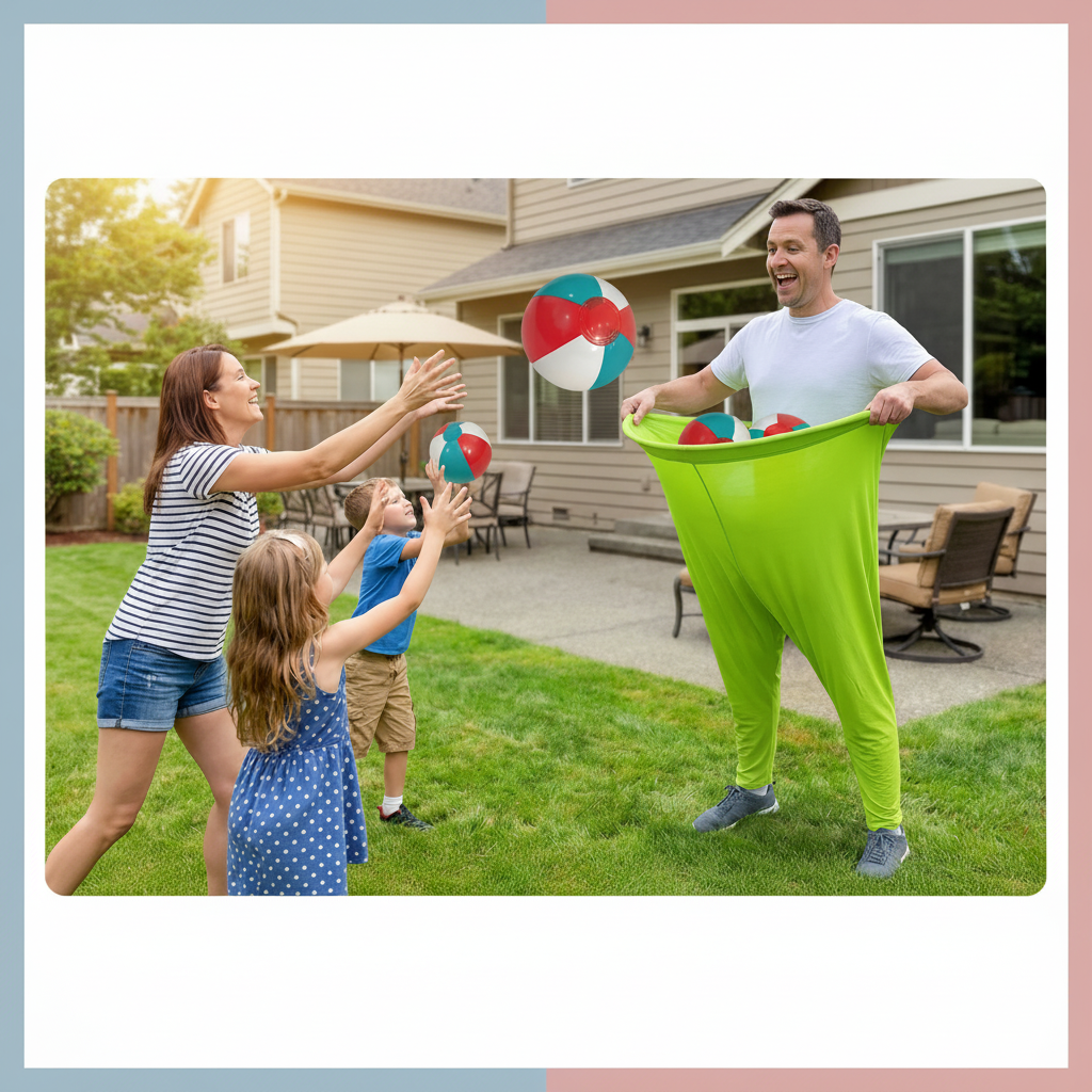 Kids Outdoor Game Ball Catching Pants Fun Family Activity Set