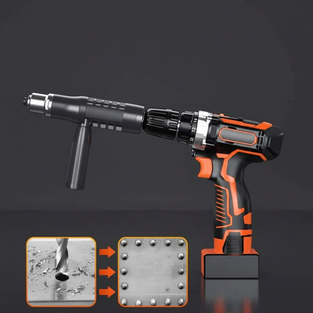 Rivet Gun Drill Adapter Kit Interchangeable Nozzles