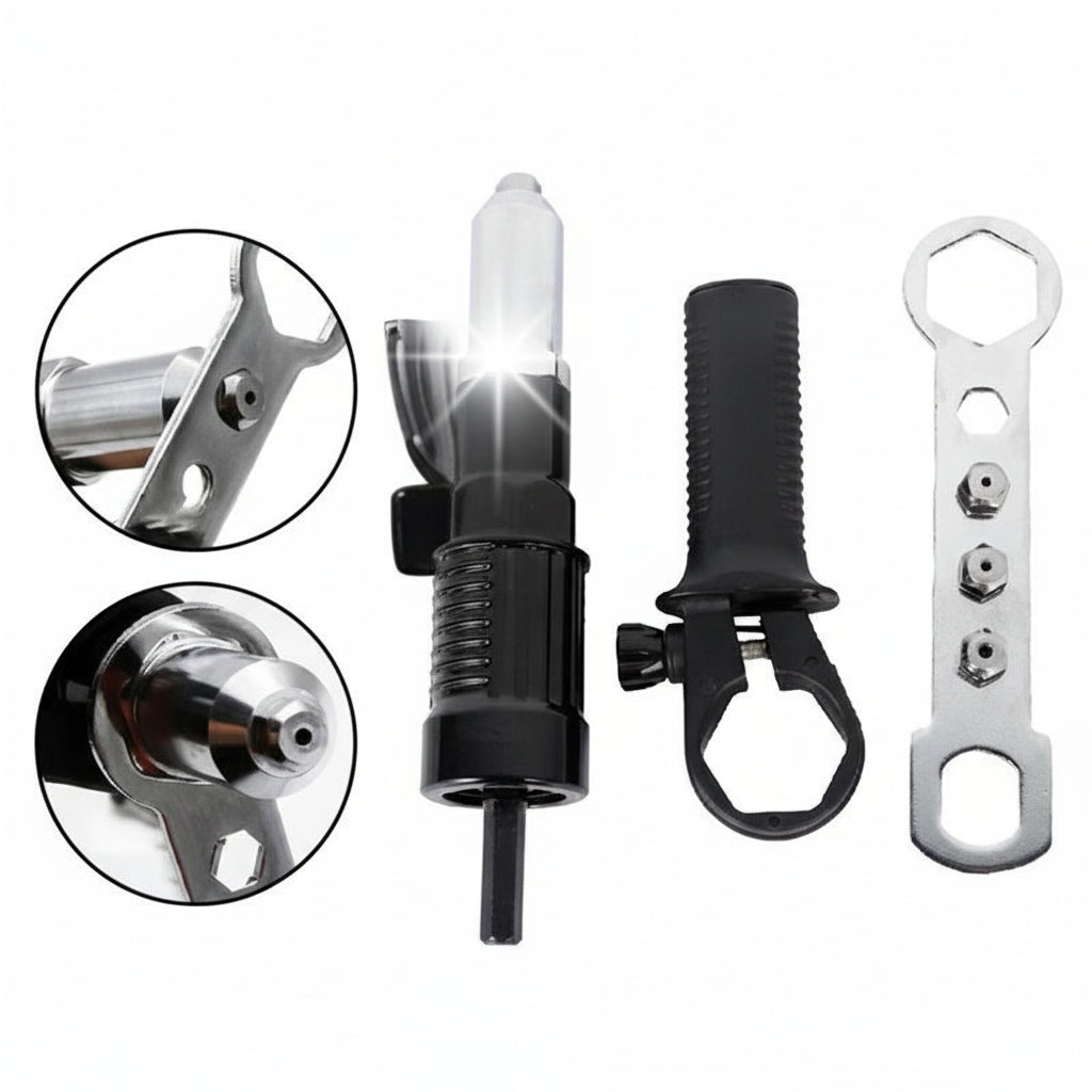 Rivet Gun Drill Adapter Kit Interchangeable Nozzles