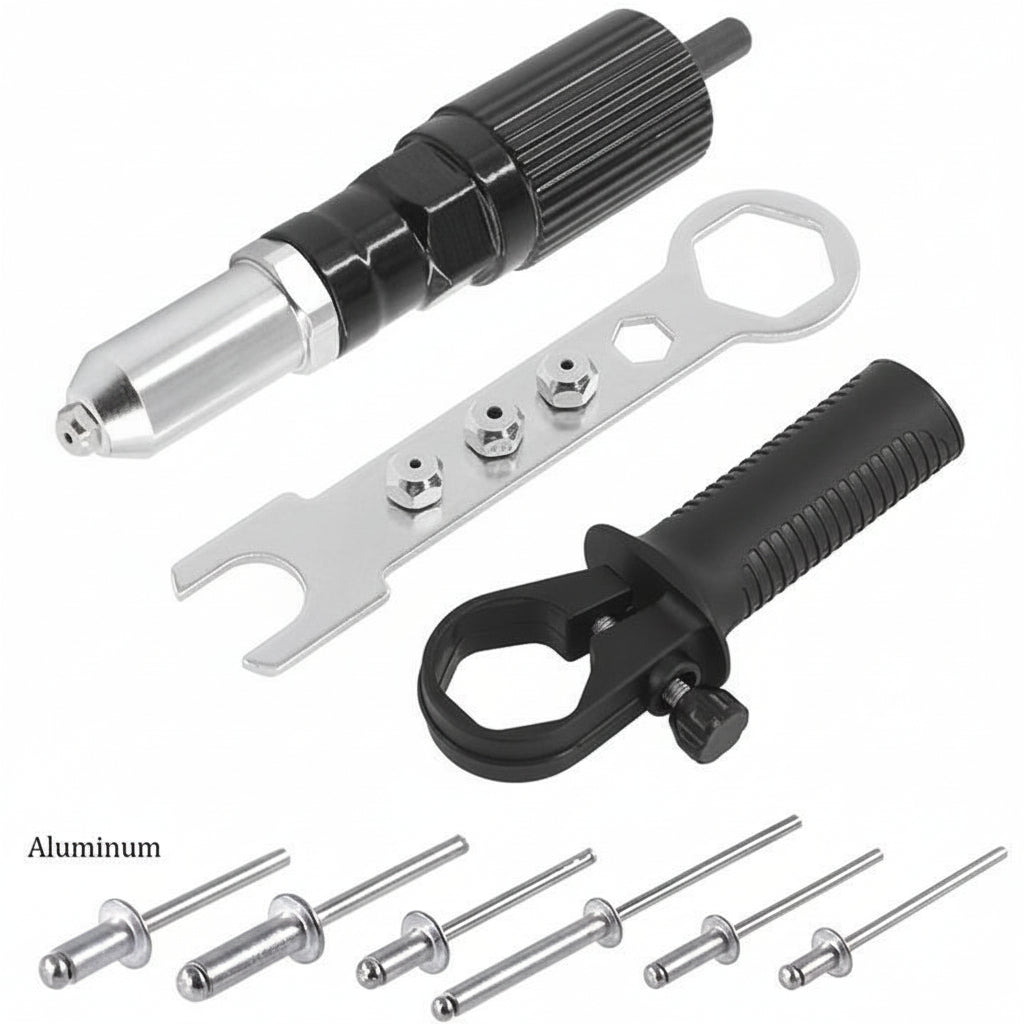 Rivet Gun Drill Adapter Kit Interchangeable Nozzles