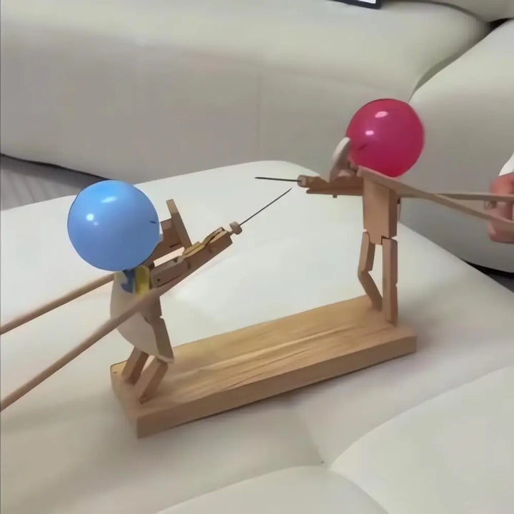 Party Game Wooden Balloon Sword Duel Active Indoor Play