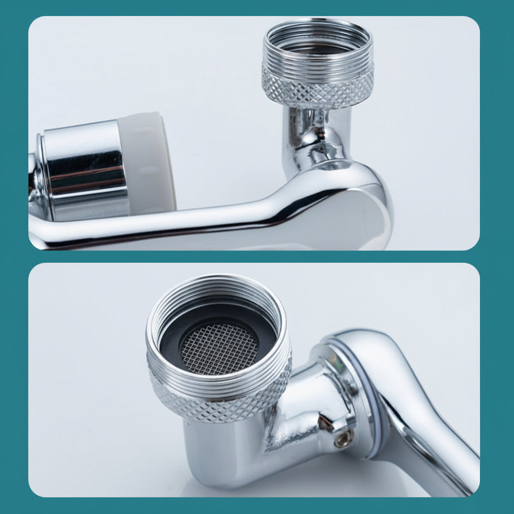 Faucet Extender Rotating Splash Filter Copper Aerator Attachment