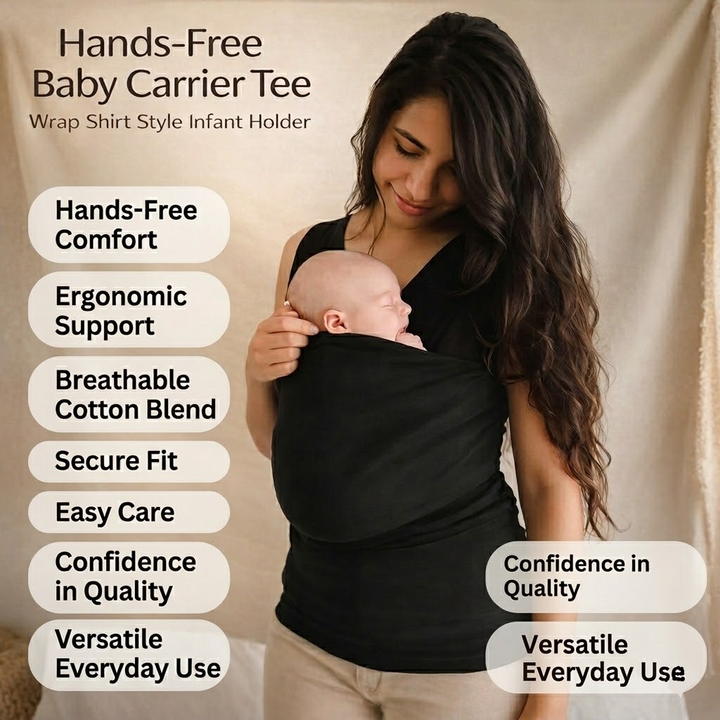 Baby Carrier Tee Hands-Free Wrap Shirt Style Infant Holder