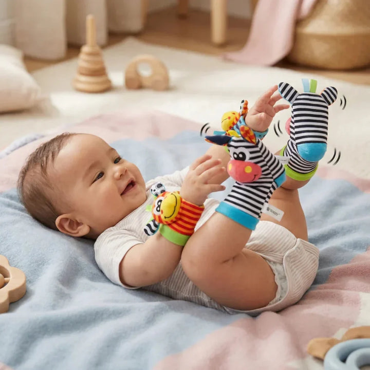 Baby Rattle Socks Wristband Infant Sensory Toy Set