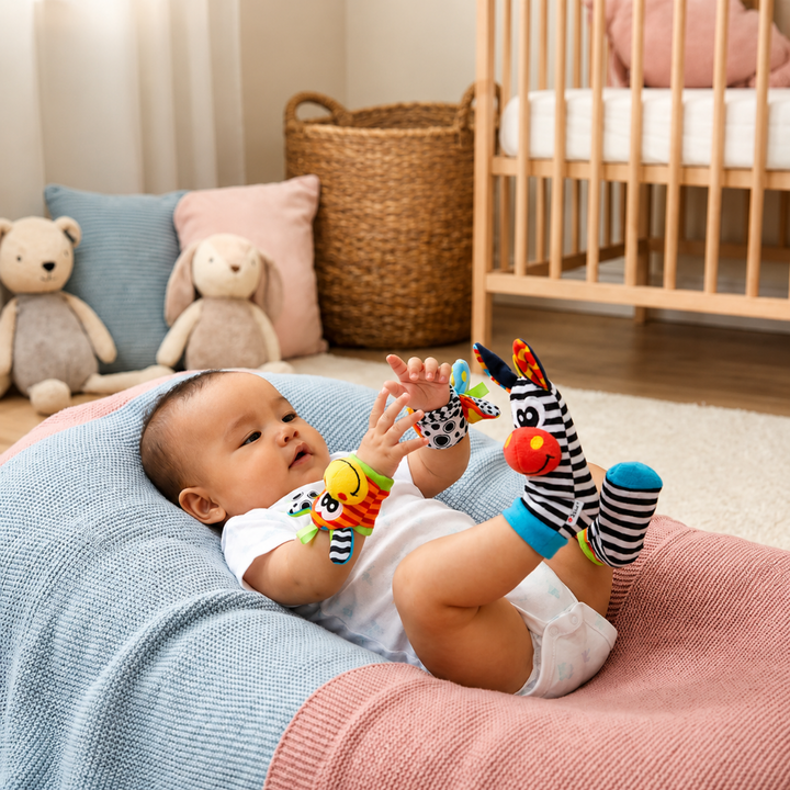 Baby Rattle Socks Wristband Infant Sensory Toy Set