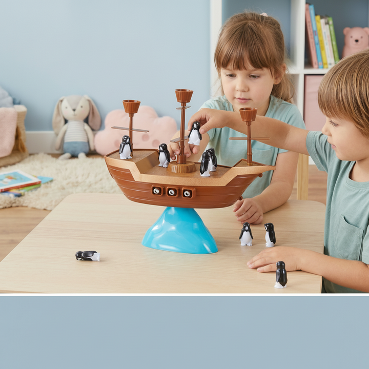 Balancing Game Kids Pirate Ship Penguin Stacking Board Game