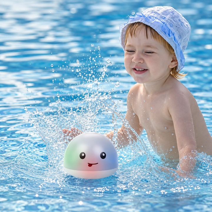 Bath Toy Automatic Water Sprinkler Whale Light Spinner