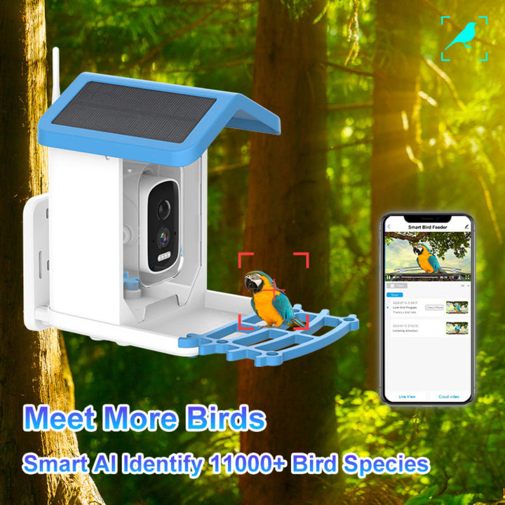 Bird Feeder Camera Outdoor Solar Roof Smart Video Device