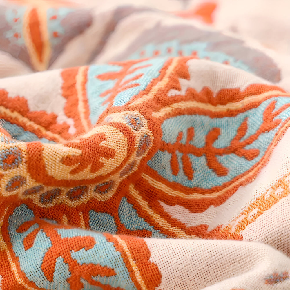 Blanket Throw Floral Boho Fringe Design