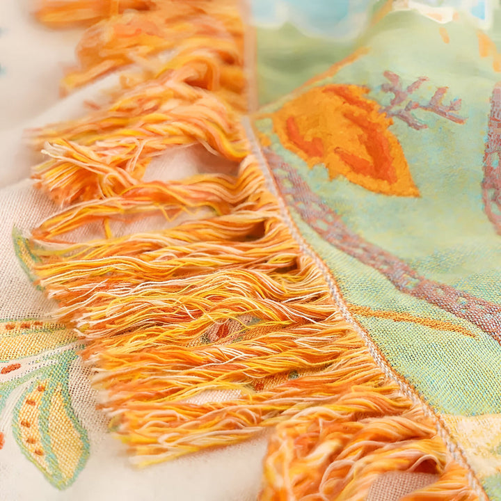 Blanket Throw Floral Boho Fringe Design