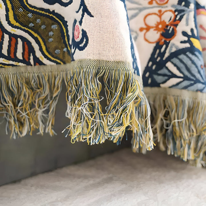 Blanket Throw Floral Reversible Tassel Design