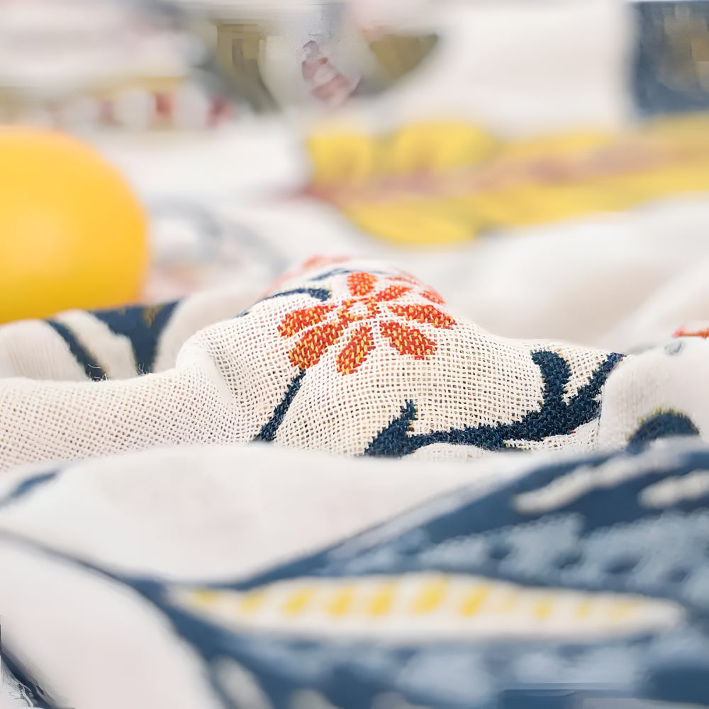 Blanket Throw Floral Reversible Tassel Design