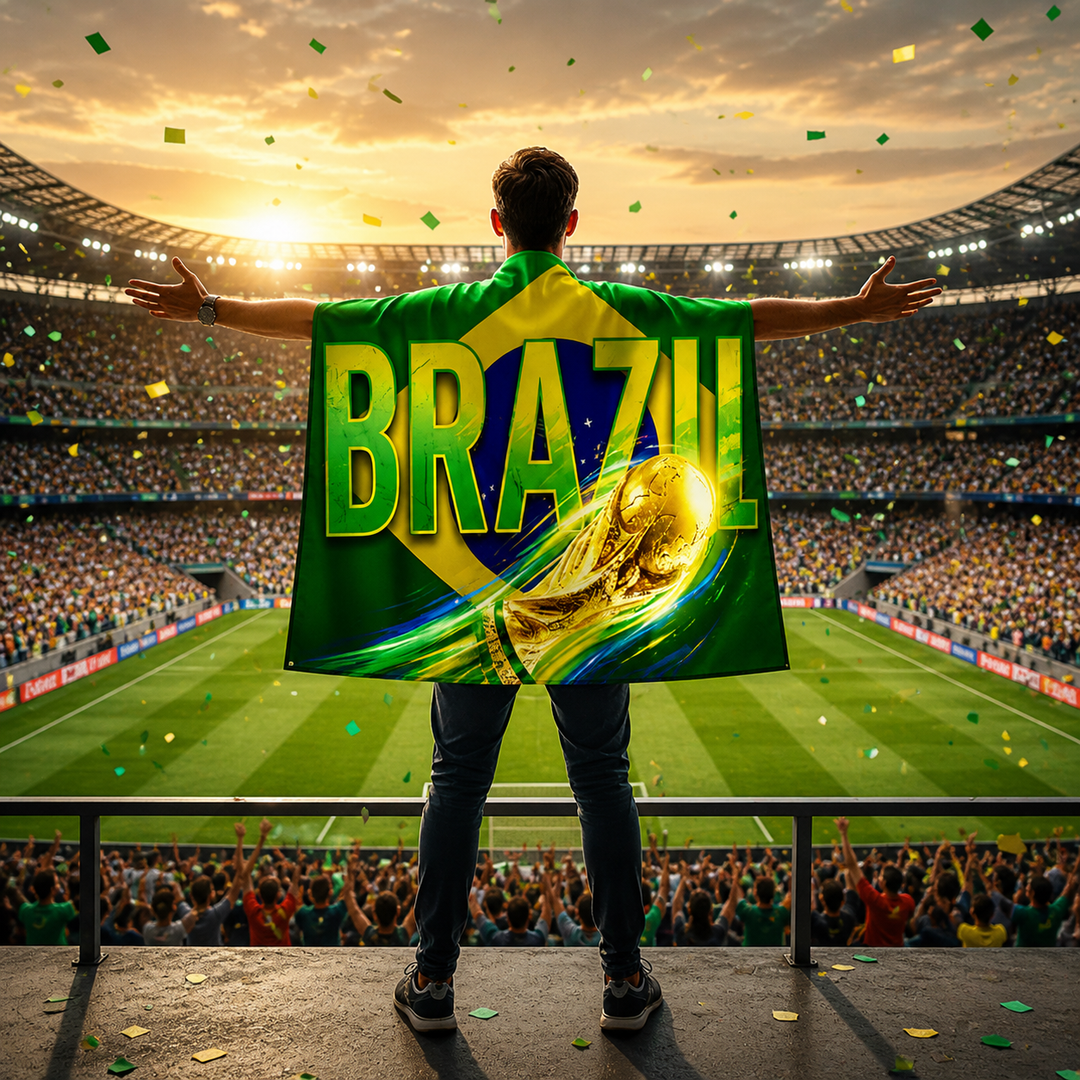 Brazil Flag World Cup Cape Sports Fan Gear