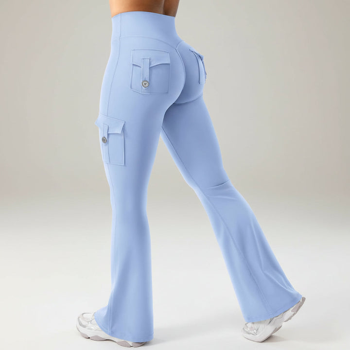 Cargo Pants High Waist Flare Pocket Wide Leg Womens Pants
