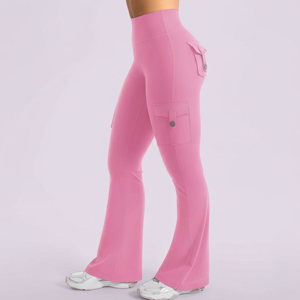 Cargo Pants High Waist Flare Pocket Wide Leg Womens Pants