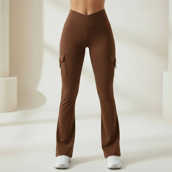 Cargo Pants High Waist Flare Pocket Wide Leg Womens Pants