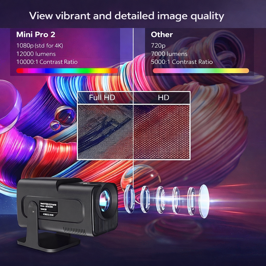 Mini Projector Smart 4K Portable Home Theater