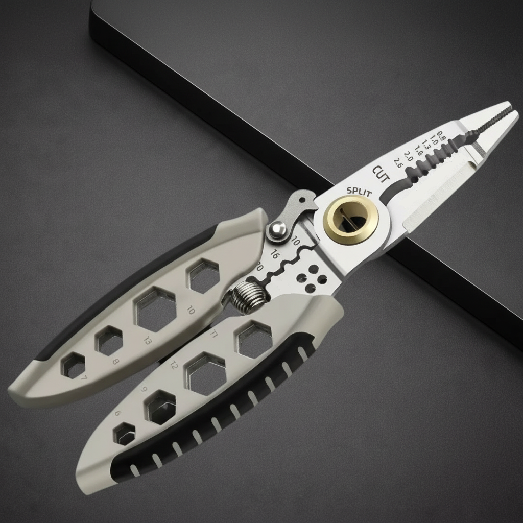 Wire Stripper Crimping Multi Tool with Steel Cable Cutter