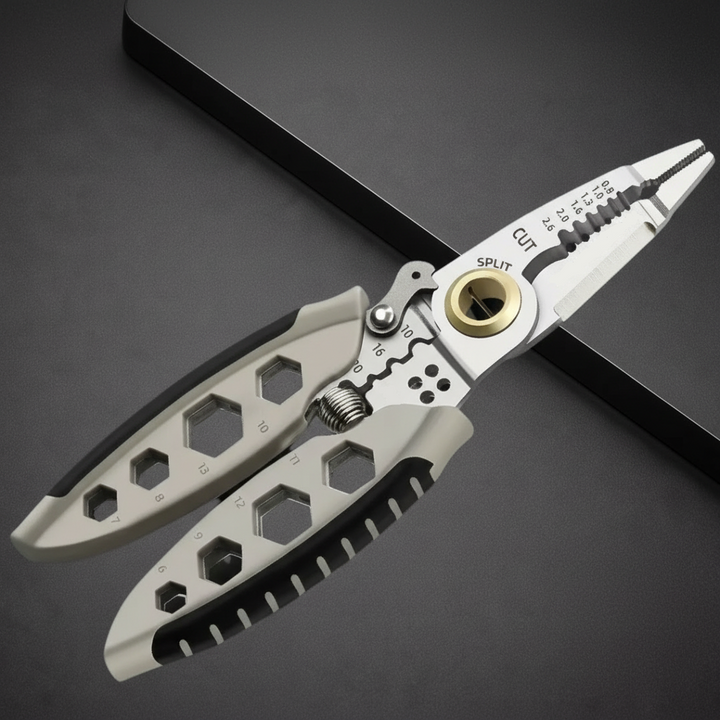 Wire Stripper Crimping Multi Tool with Steel Cable Cutter