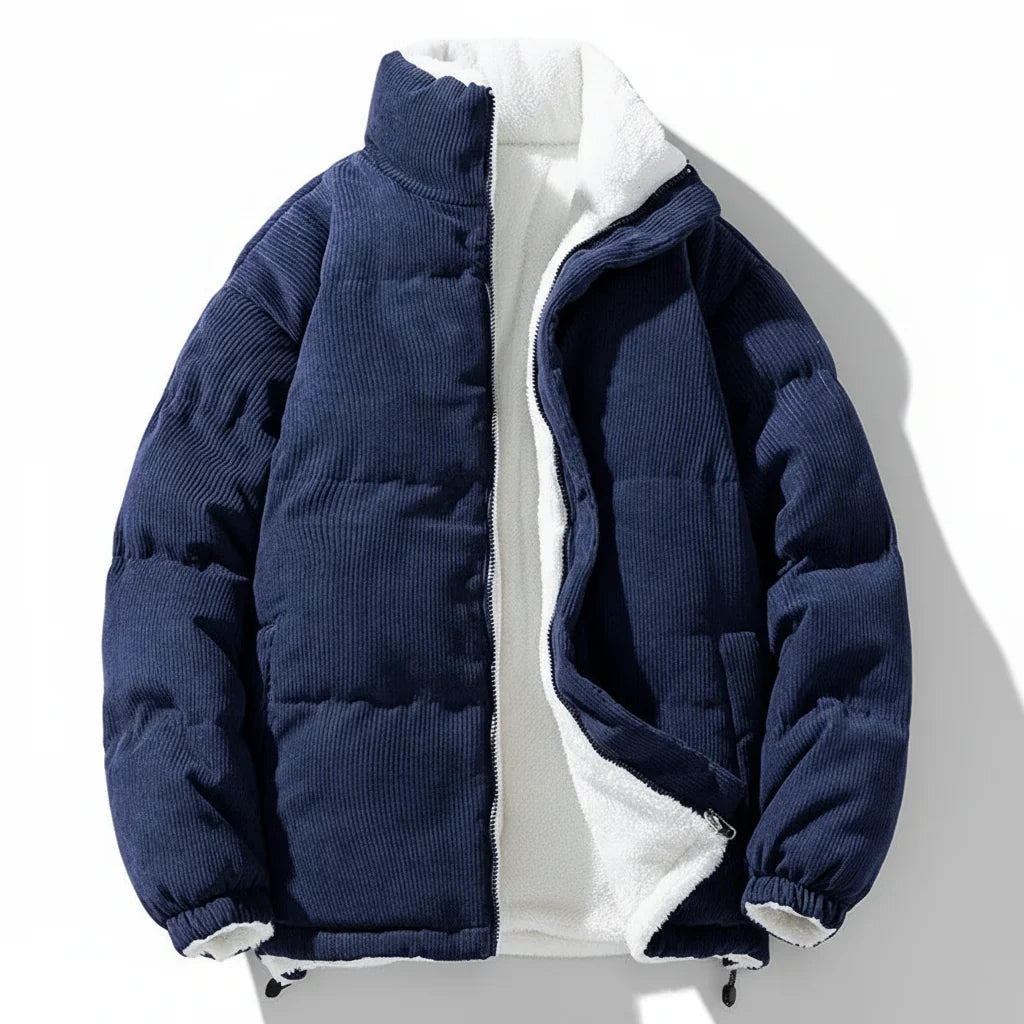 Jacket Corduroy Warm Lined Zip Up Winter Outerwear