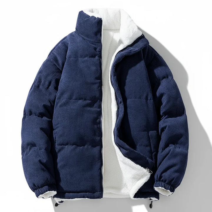 Jacket Corduroy Warm Lined Zip Up Winter Outerwear