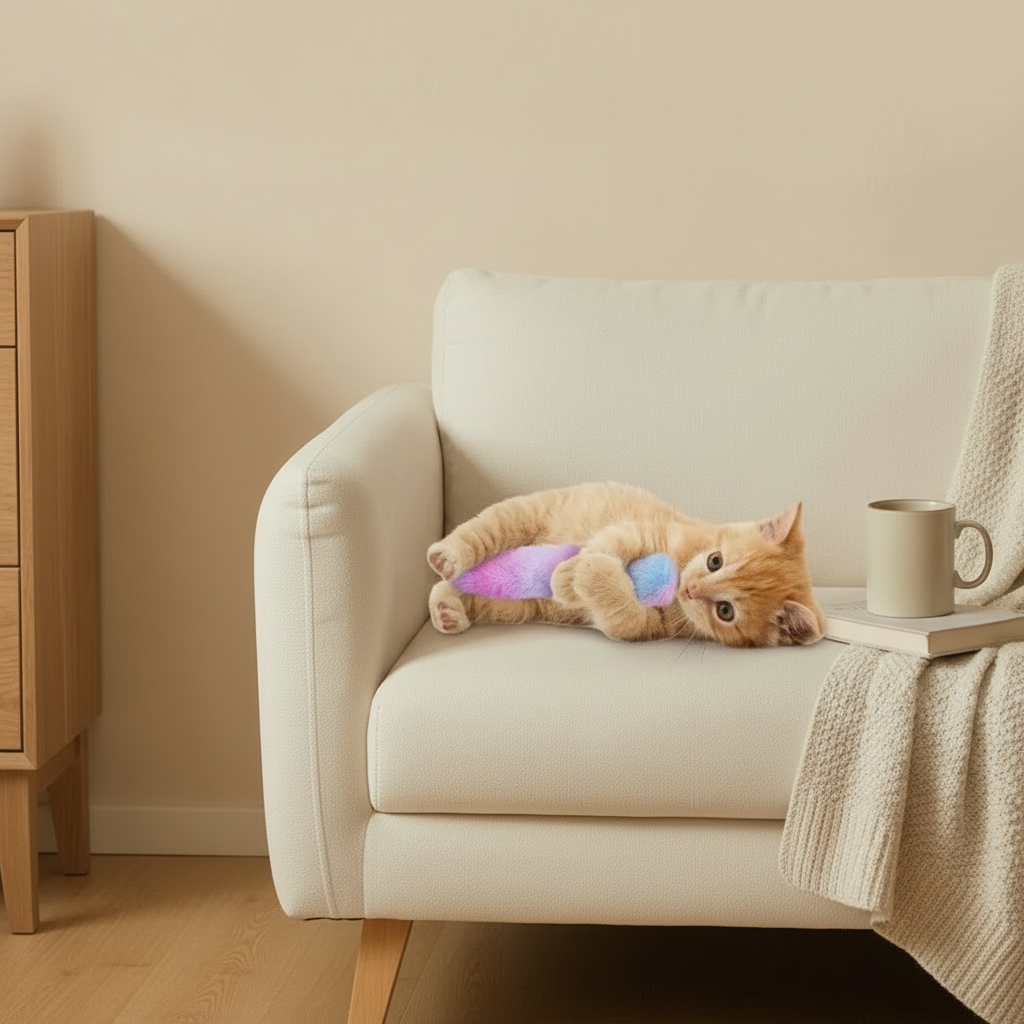 Cat Toy Catnip Pillow Plush Interactive Chew Kick Toy Cats