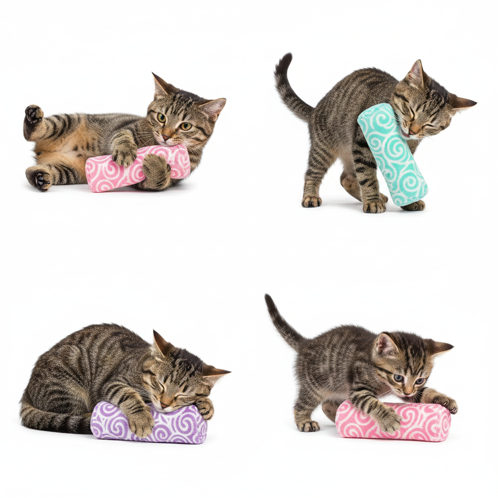 Cat Toy Catnip Pillow Plush Interactive Chew Kick Toy Cats