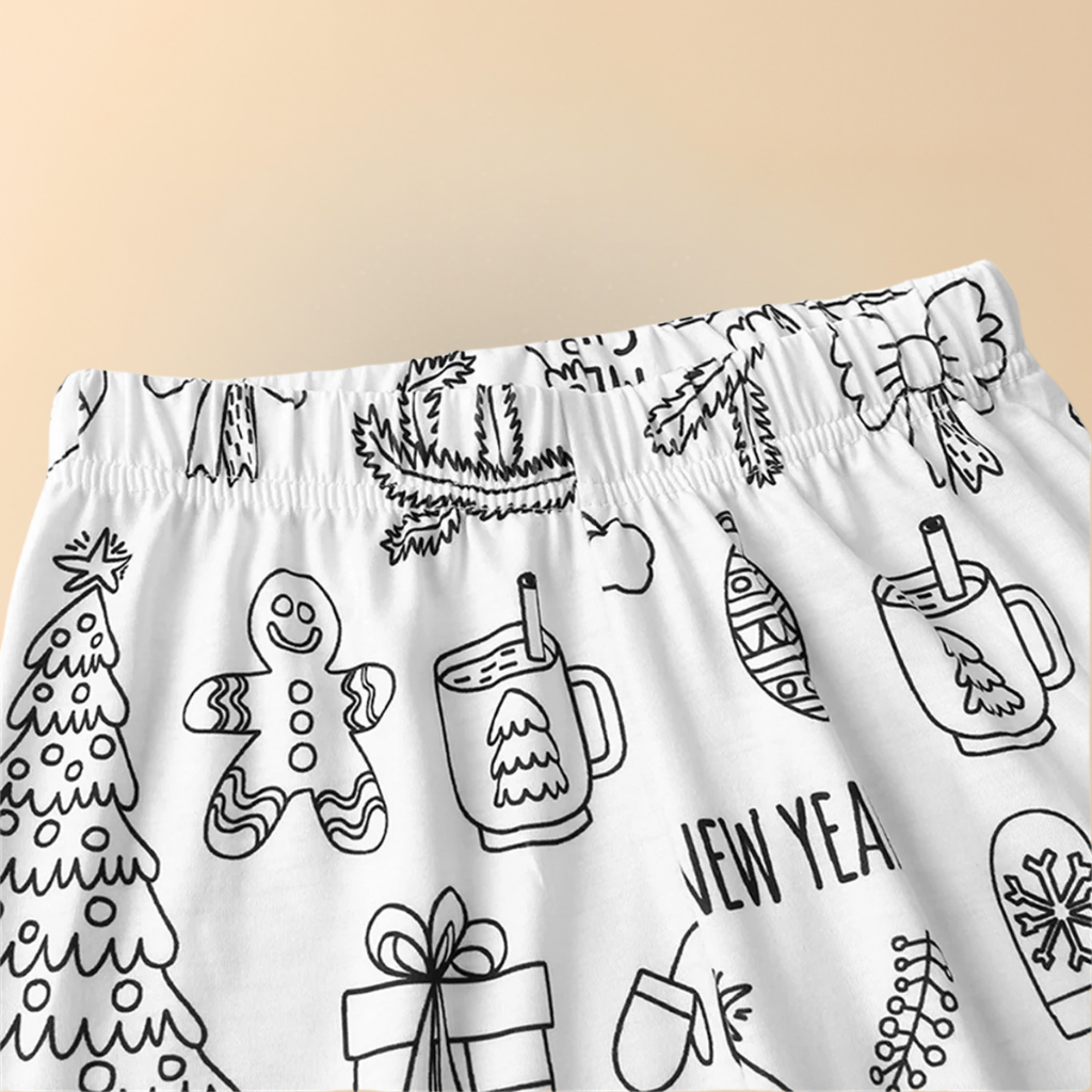 Kids Pajamas Creative Christmas coloring Set Children