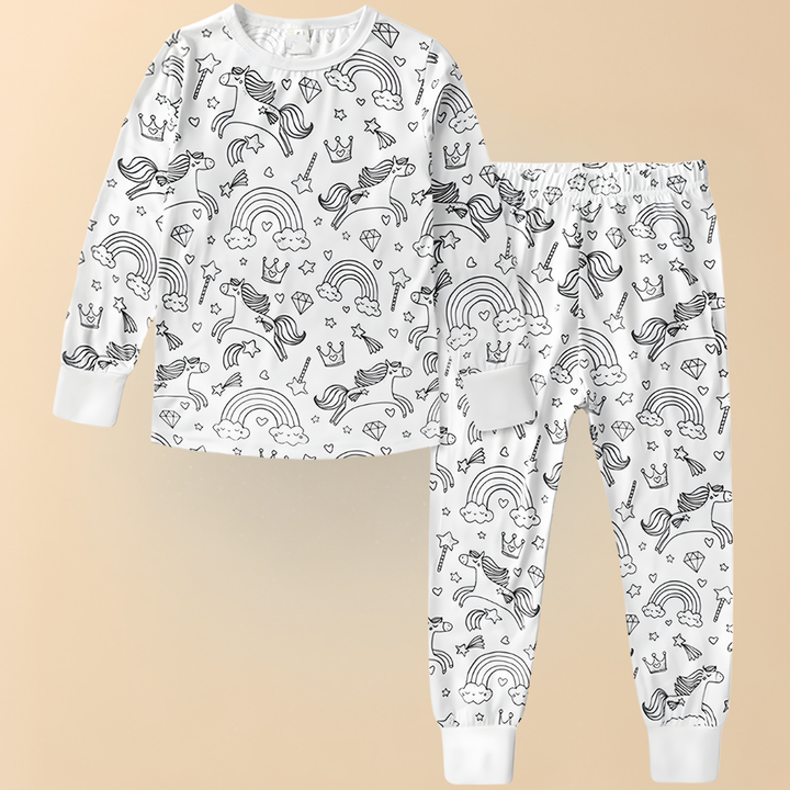 Kids Pajamas Creative Christmas coloring Set Children