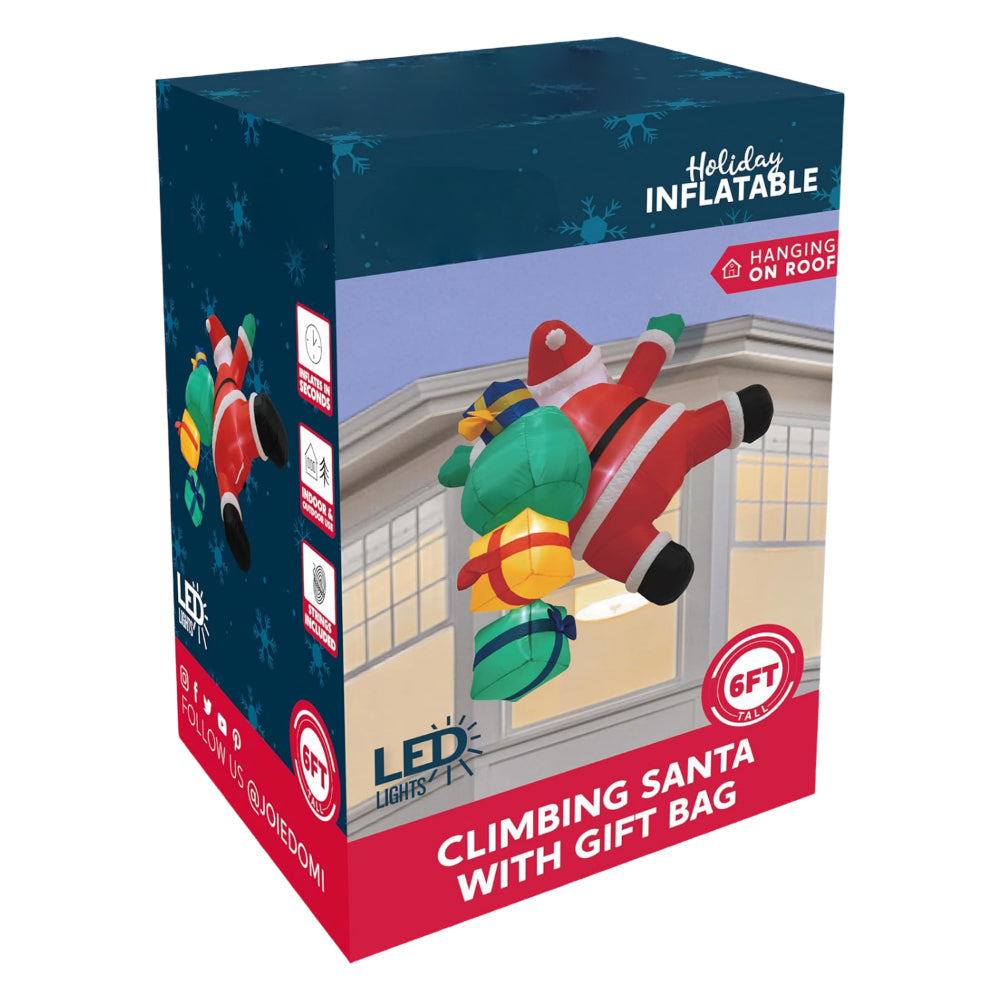 Christmas Inflatable Climbing Santa LED Lighted Outdoor Decoration