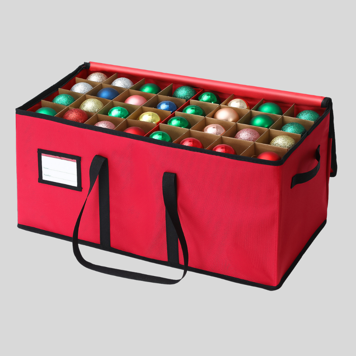 Christmas Ornament Storage Box Adjustable Dividers Viewing Window