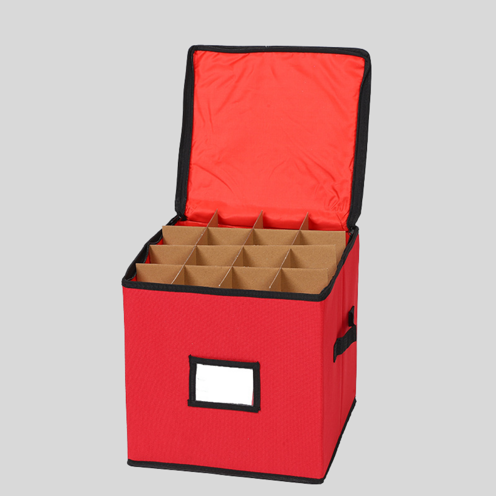 Christmas Ornament Storage Box Adjustable Dividers Viewing Window