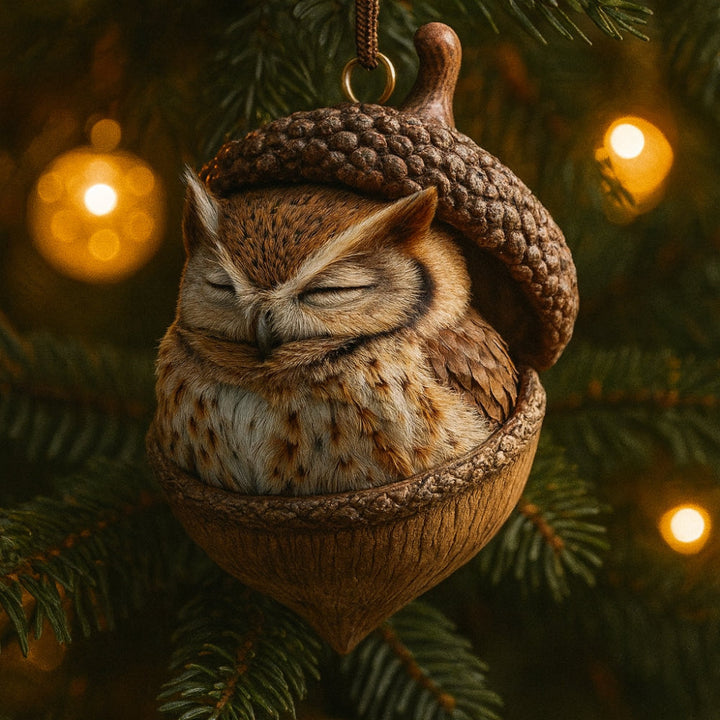 Christmas Ornaments Woodland Animal Acorn Tree Decor