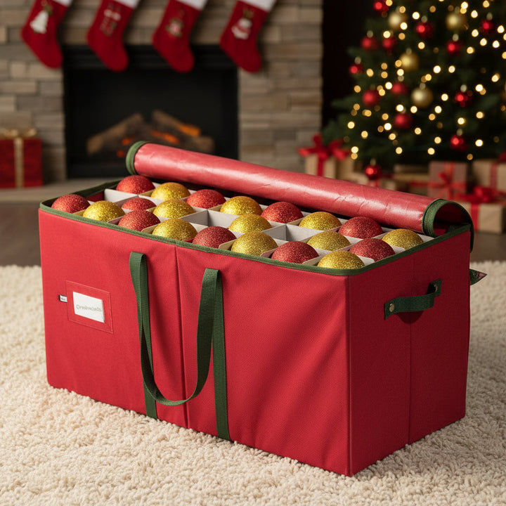 Christmas Ornament Storage Box Dividers Holiday Decorations