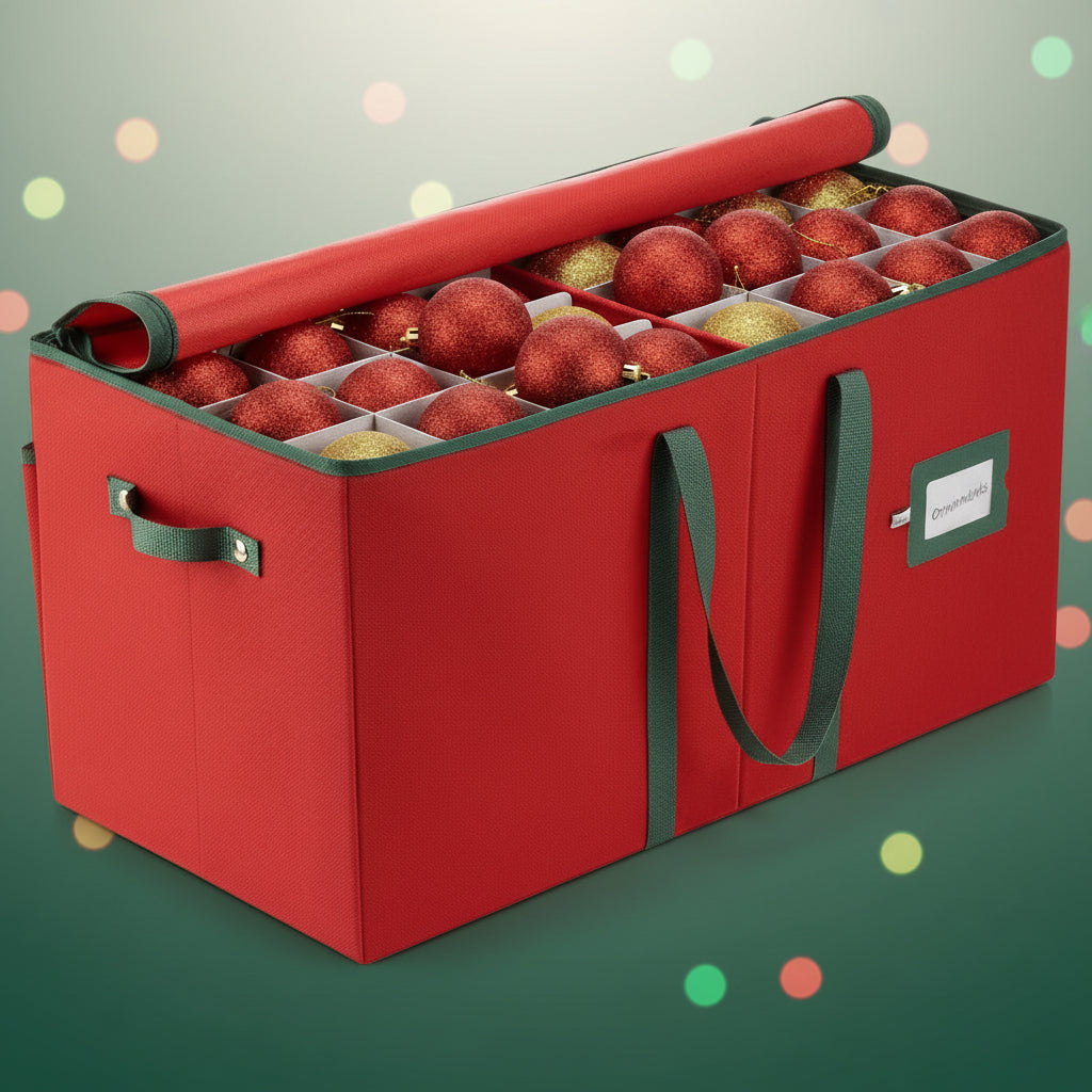 Christmas Ornament Storage Box Dividers Holiday Decorations