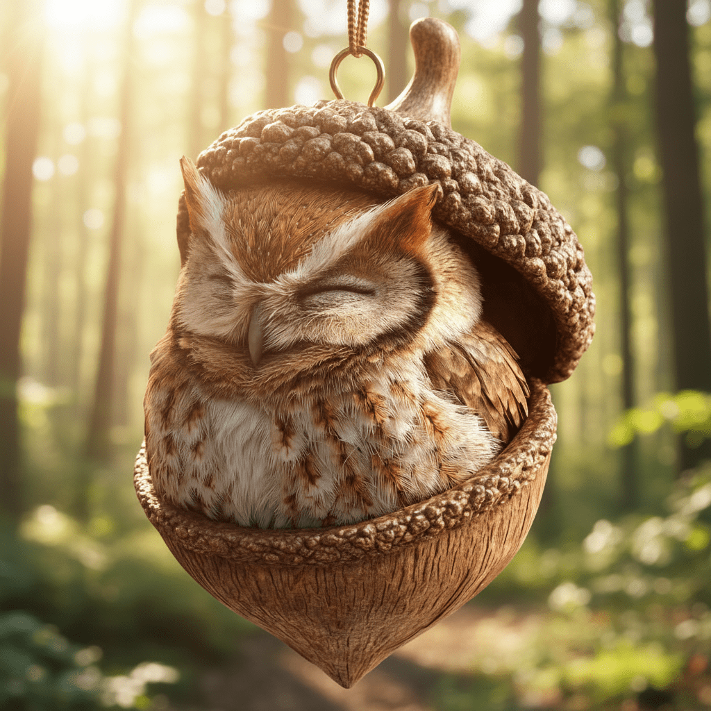 Christmas Tree Ornaments Handcrafted Woodland Animal Acorn Decorations