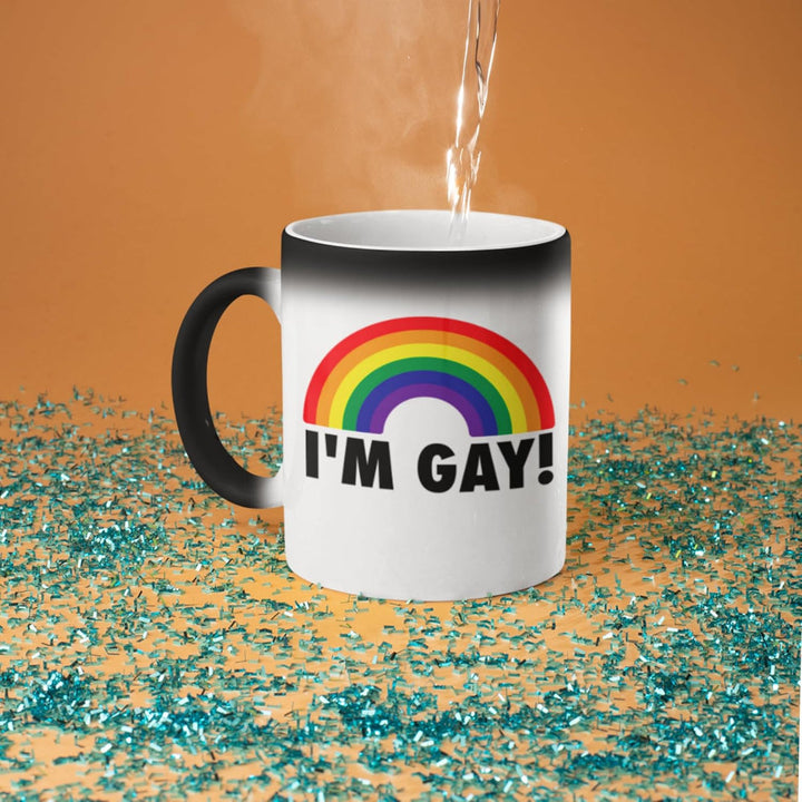 Coffee Mug color Changing Heat Sensitive Ceramic Gag Gift