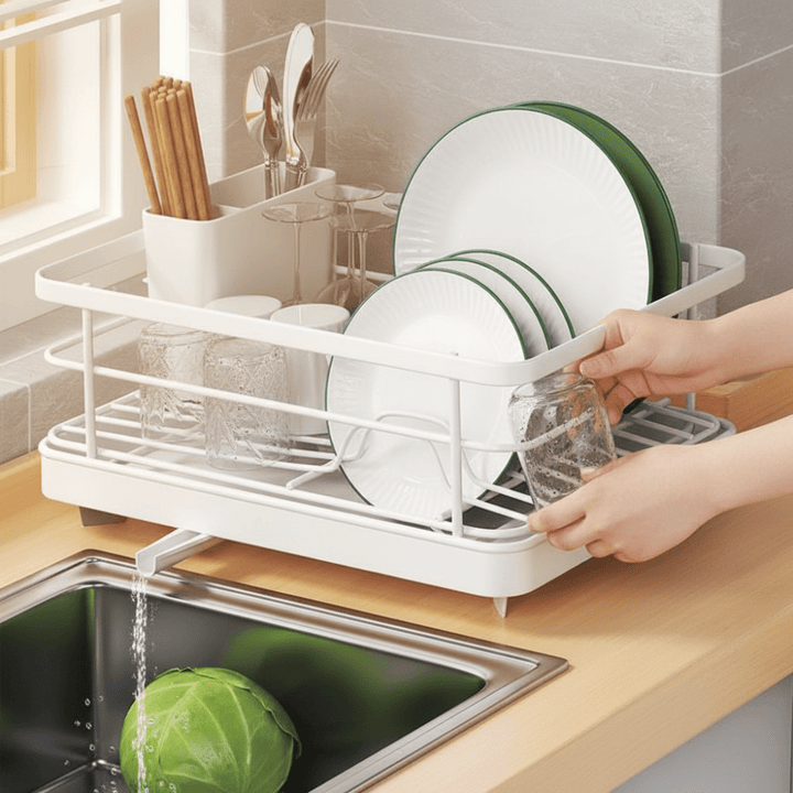 Dish Drying Rack Stainless Steel Compact Countertop Drainboard