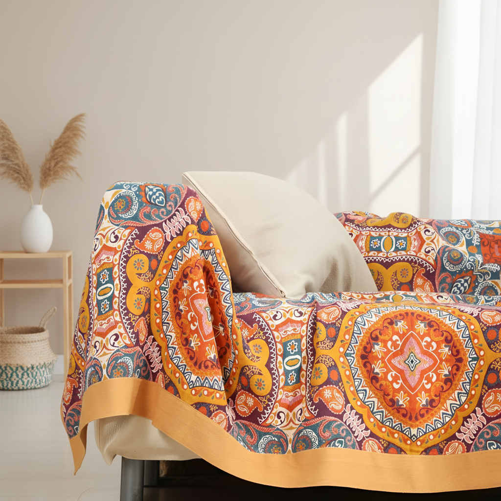 Boho Reversible Cooling Blanket Comfort Breathable Sleep