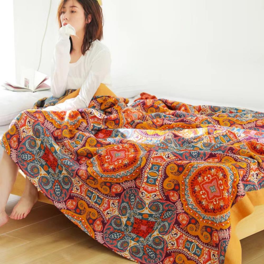 Boho Reversible Cooling Blanket Comfort Breathable Sleep
