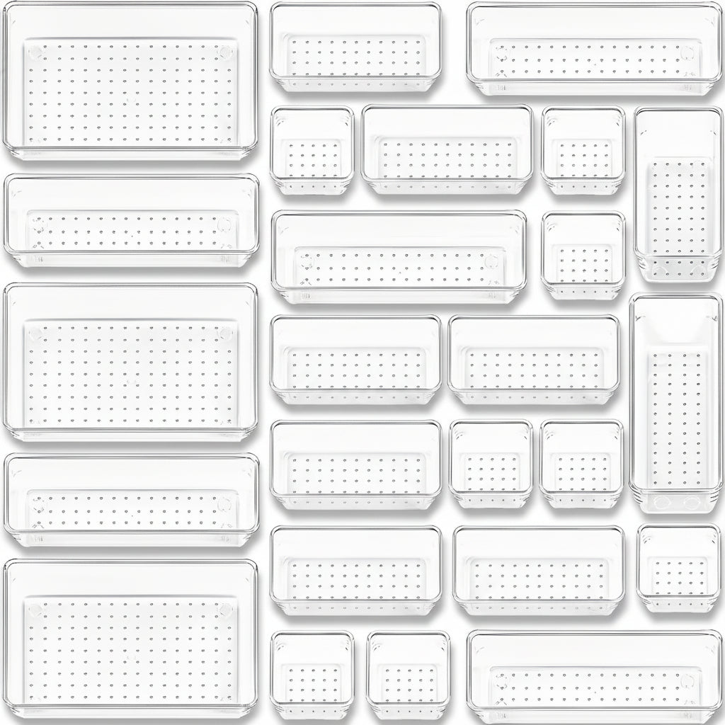 Drawer Organizer Plastic Storage Trays Set Kitchen Office Bathroom