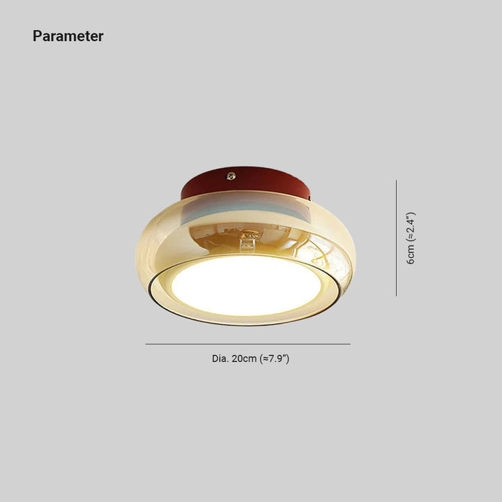 June Retro Glass Flush Mount Ceiling Light | LED Indoor Lamp