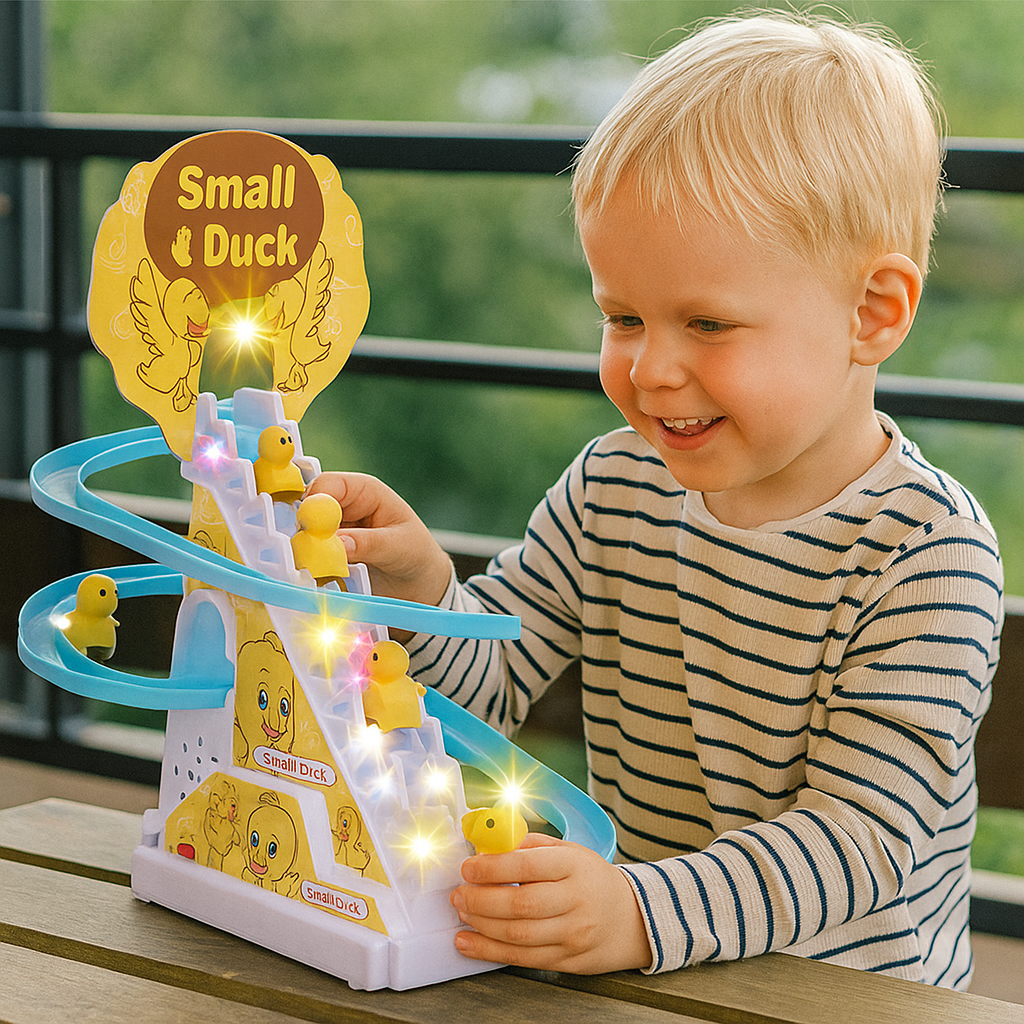 Kids Toy Duck Slide Interactive Music Light Playset