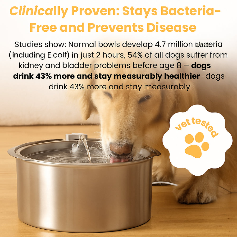 Pet Water Fountain Stainless Steel Automatic Drinking Bowl