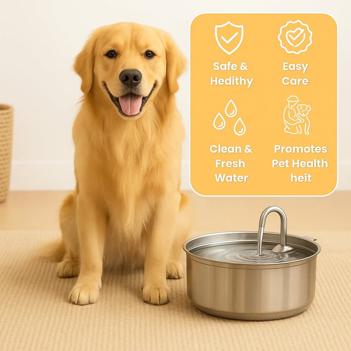 Pet Water Fountain Stainless Steel Automatic Drinking Bowl