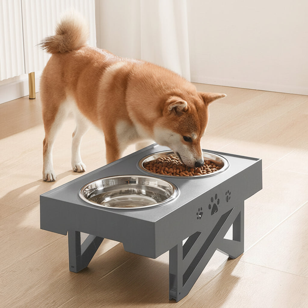 Dog Bowls Elevated Adjustable Pet Feeding Station Stand